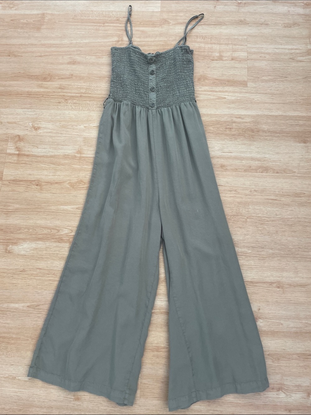 Boho Solid Green Sleeveless Long Length Jumpsuit